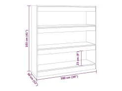 Estantería de libros/divisor de espacios blanco 100x30x103 cm