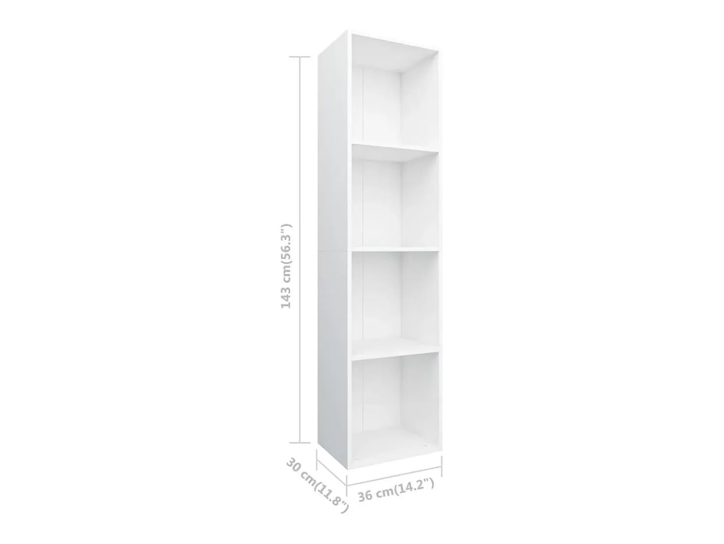 Estantería de libros/mueble TV madera contrachapada 36x30x143cm
