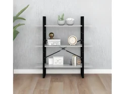 Estantería de madera contrachapada gris hormigón 100x30x105 cm