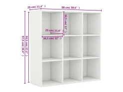 Estantería de madera contrachapada blanco 98x30x98 cm