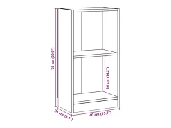 Estantería de madera contrachapada color roble 40x24x75 cm