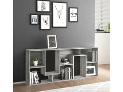 Estantería de madera contrachapada gris Sonoma 67x24x161 cm