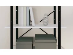 Estantería de madera contrachapada blanco 80x30x105 cm