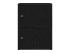 Estantería de madera de ingeniería roble negro 40x24x52 cm