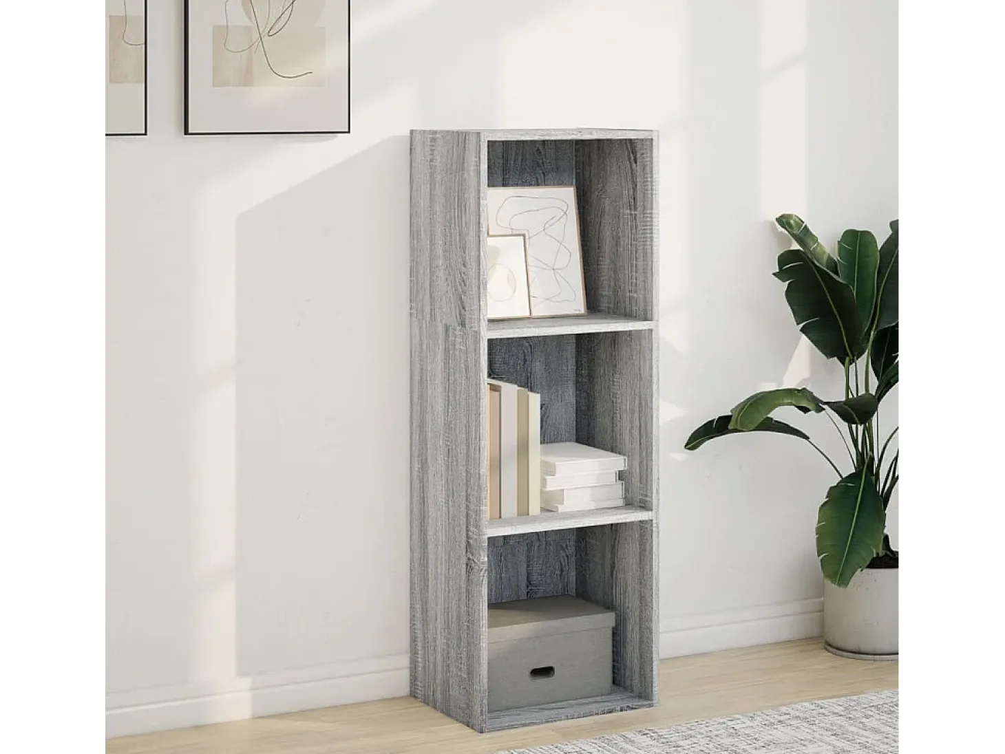 Estantería de madera de ingeniería gris Sonoma 40x30x114 cm
