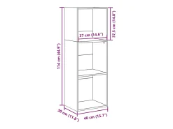 Estantería de madera de ingeniería roble artisian 40x30x114 cm