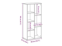 Estantería de madera de ingeniería roble Sonoma 50x25x105 cm