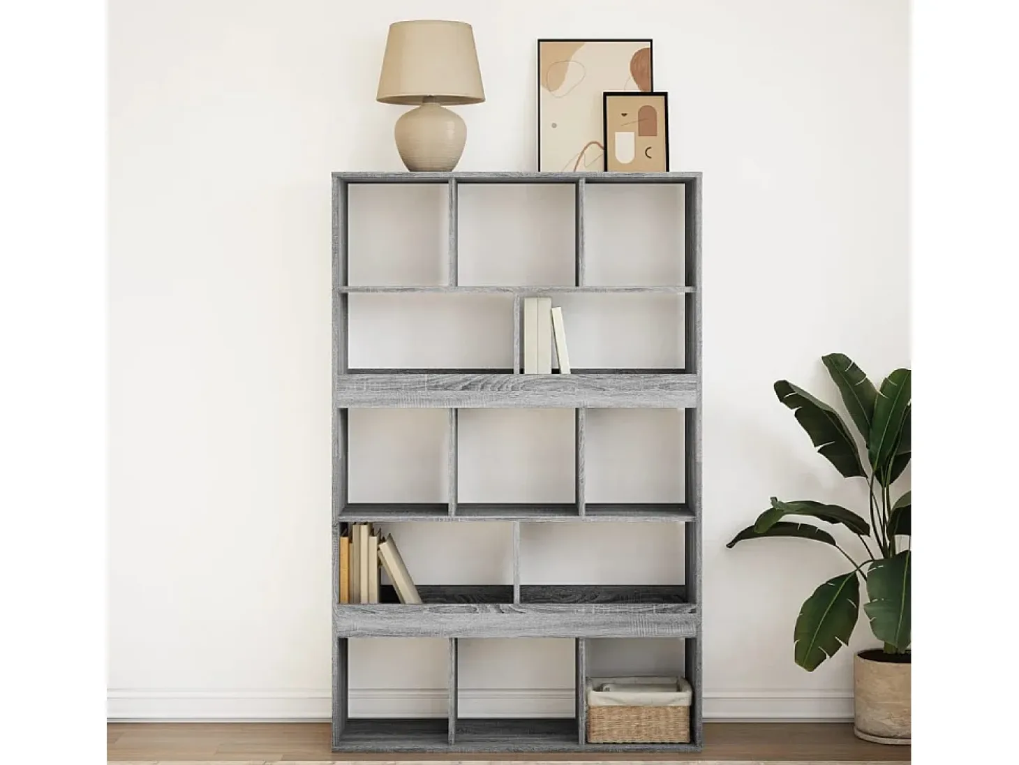 Estantería de madera de ingeniería gris Sonoma 100x33x156,5 cm