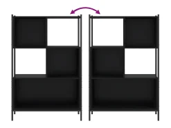 Estantería de madera de ingeniería negra 72x28x109 cm
