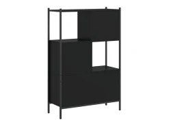 Estantería de madera de ingeniería negra 72x28x109 cm