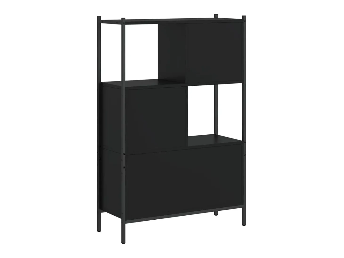 Estantería de madera de ingeniería negra 72x28x109 cm