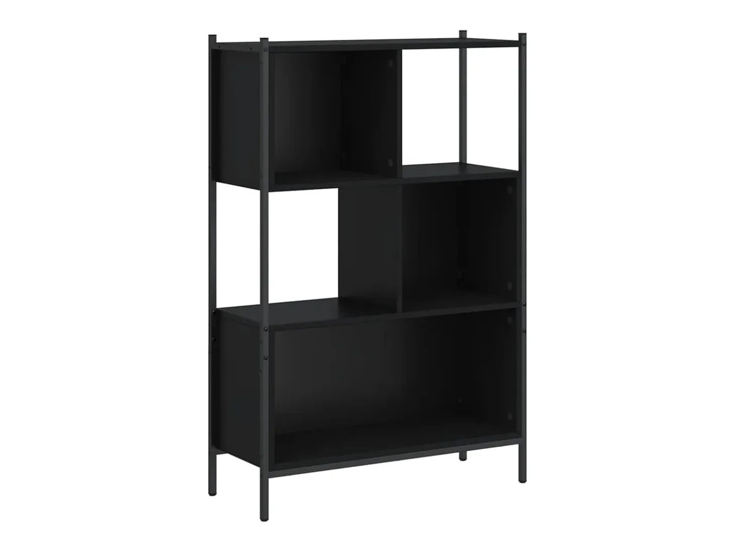 Estantería de madera de ingeniería negra 72x28x109 cm