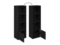 Estantería de madera de ingeniería roble negro 31x24x102 cm
