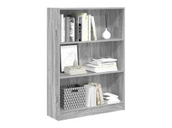 Estantería de madera de ingeniería gris Sonoma 80x24x109 cm