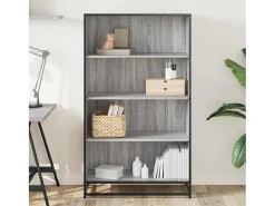 Estantería de madera de ingeniería gris Sonoma 80,5x35x139 cm