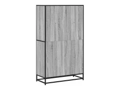 Estantería de madera de ingeniería gris Sonoma 80,5x35x139 cm