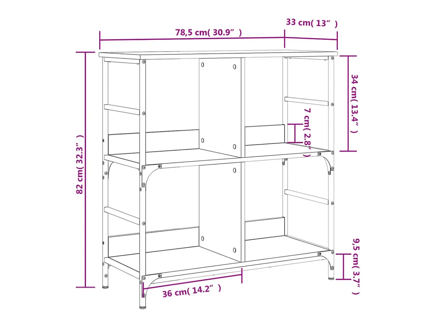 Estantería de madera de ingeniería roble Sonoma 78,5x33x82 cm