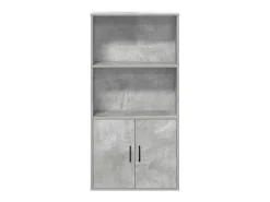 Estantería de madera de ingeniería gris hormigón 60x24x120 cm