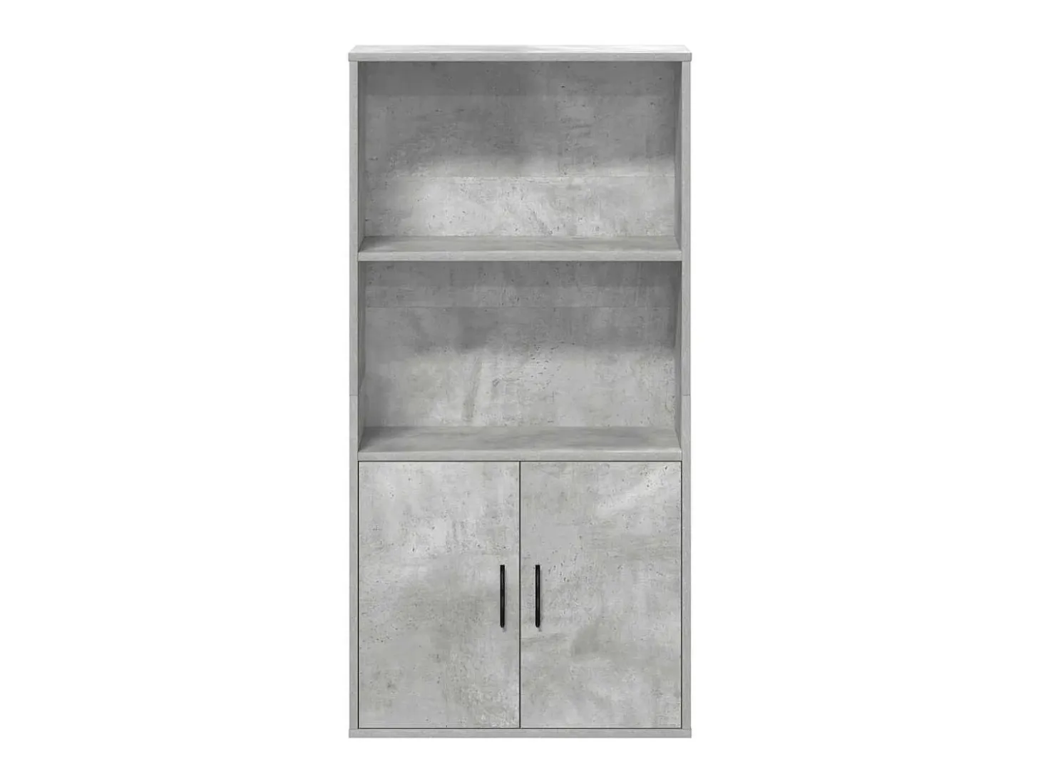 Estantería de madera de ingeniería gris hormigón 60x24x120 cm