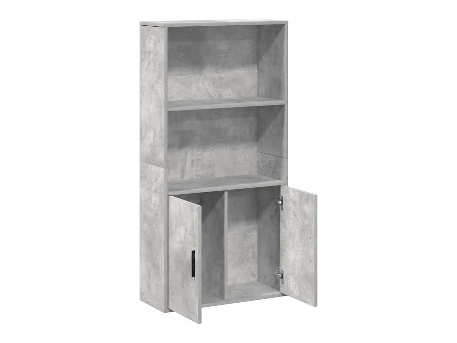 Estantería de madera de ingeniería gris hormigón 60x24x120 cm