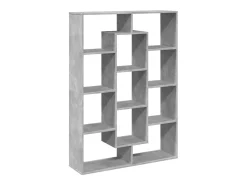 Estantería de madera de ingeniería gris hormigón 102x29x143 cm