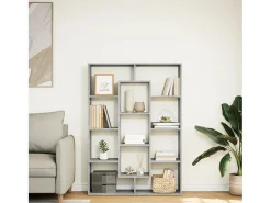 Estantería de madera de ingeniería gris hormigón 102x29x143 cm