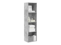 Estantería de madera de ingeniería gris hormigón 40x30x152 cm