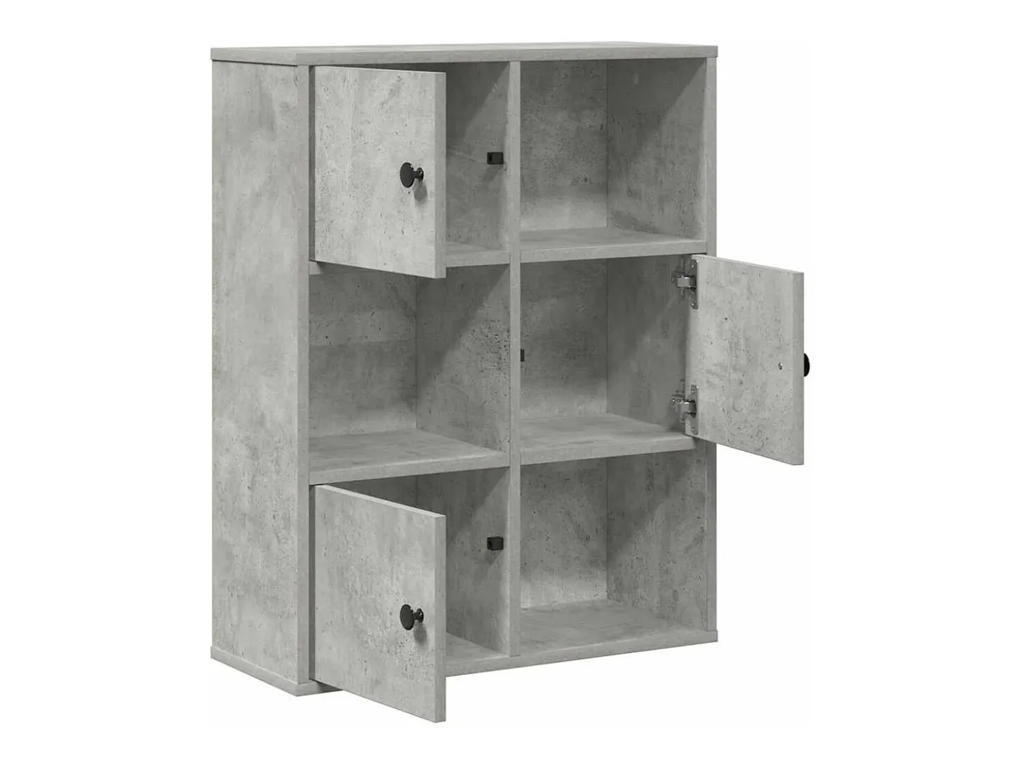 Estantería de madera de ingeniería gris hormigón 60x24x76,5 cm