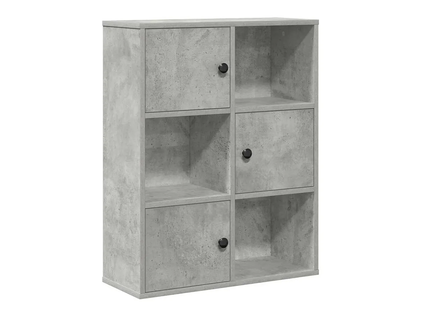 Estantería de madera de ingeniería gris hormigón 60x24x76,5 cm
