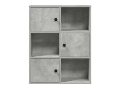 Estantería de madera de ingeniería gris hormigón 60x24x76,5 cm
