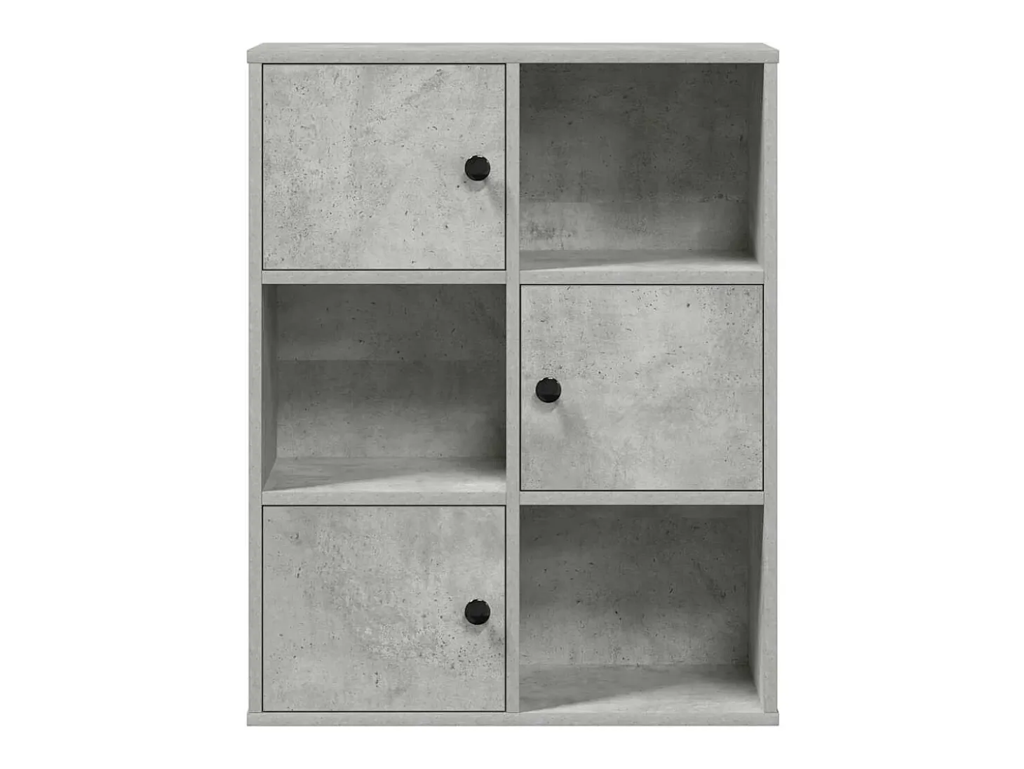 Estantería de madera de ingeniería gris hormigón 60x24x76,5 cm