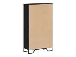 Estantería de madera de ingeniería negra 80x31x137,5 cm