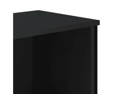 Estantería de madera de ingeniería negra 80x31x137,5 cm