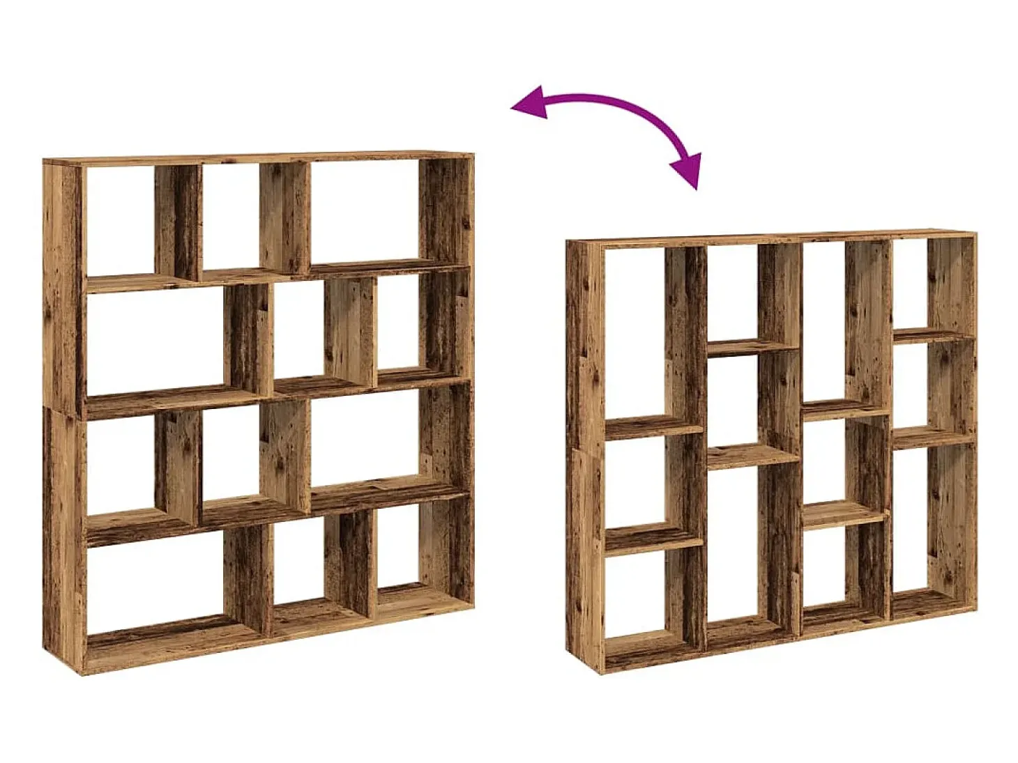 Estantería de madera de ingeniería envejecida 132x29x141,5 cm