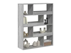 Estantería de madera de ingeniería gris Sonoma 100x33x125,5 cm