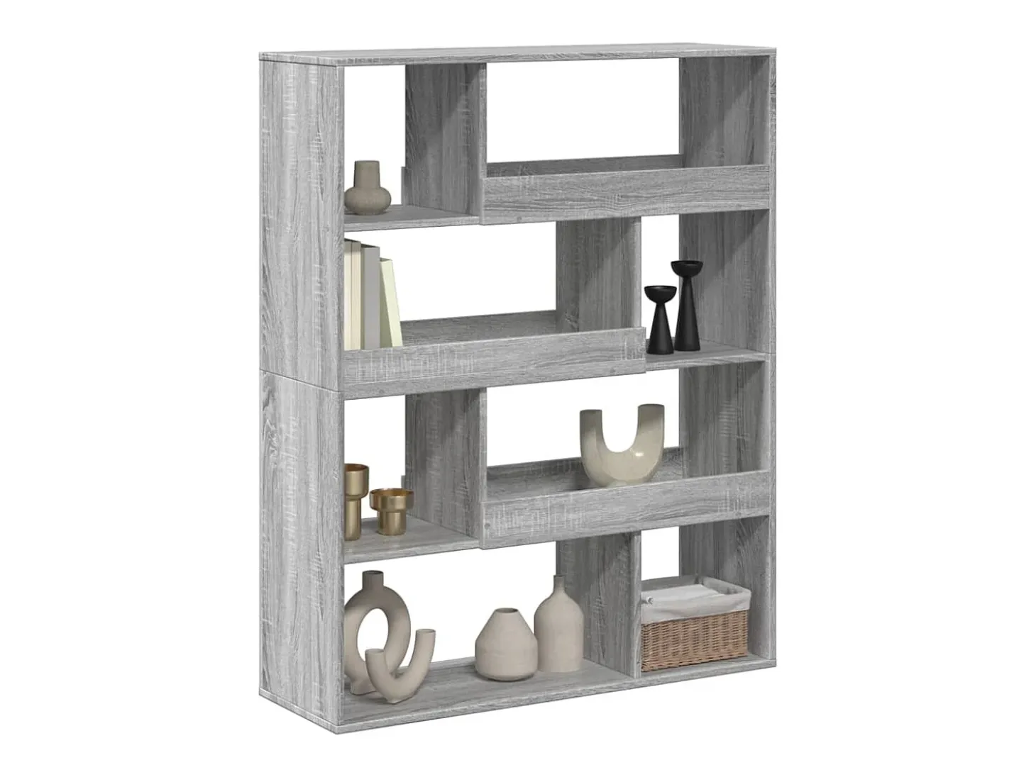Estantería de madera de ingeniería gris Sonoma 100x33x125,5 cm