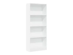 Estantería de madera de ingeniería blanca 60x24x143 cm