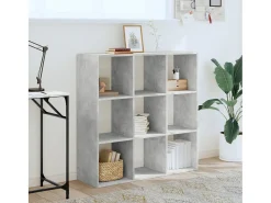 Estantería de madera de ingeniería gris hormigón 102x32x102 cm
