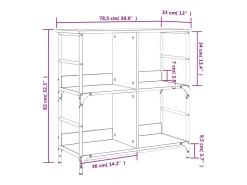 Estantería de madera de ingeniería gris Sonoma 78,5x33x82 cm