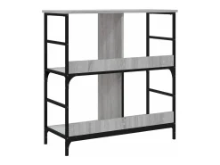 Estantería de madera de ingeniería gris Sonoma 78,5x33x82 cm