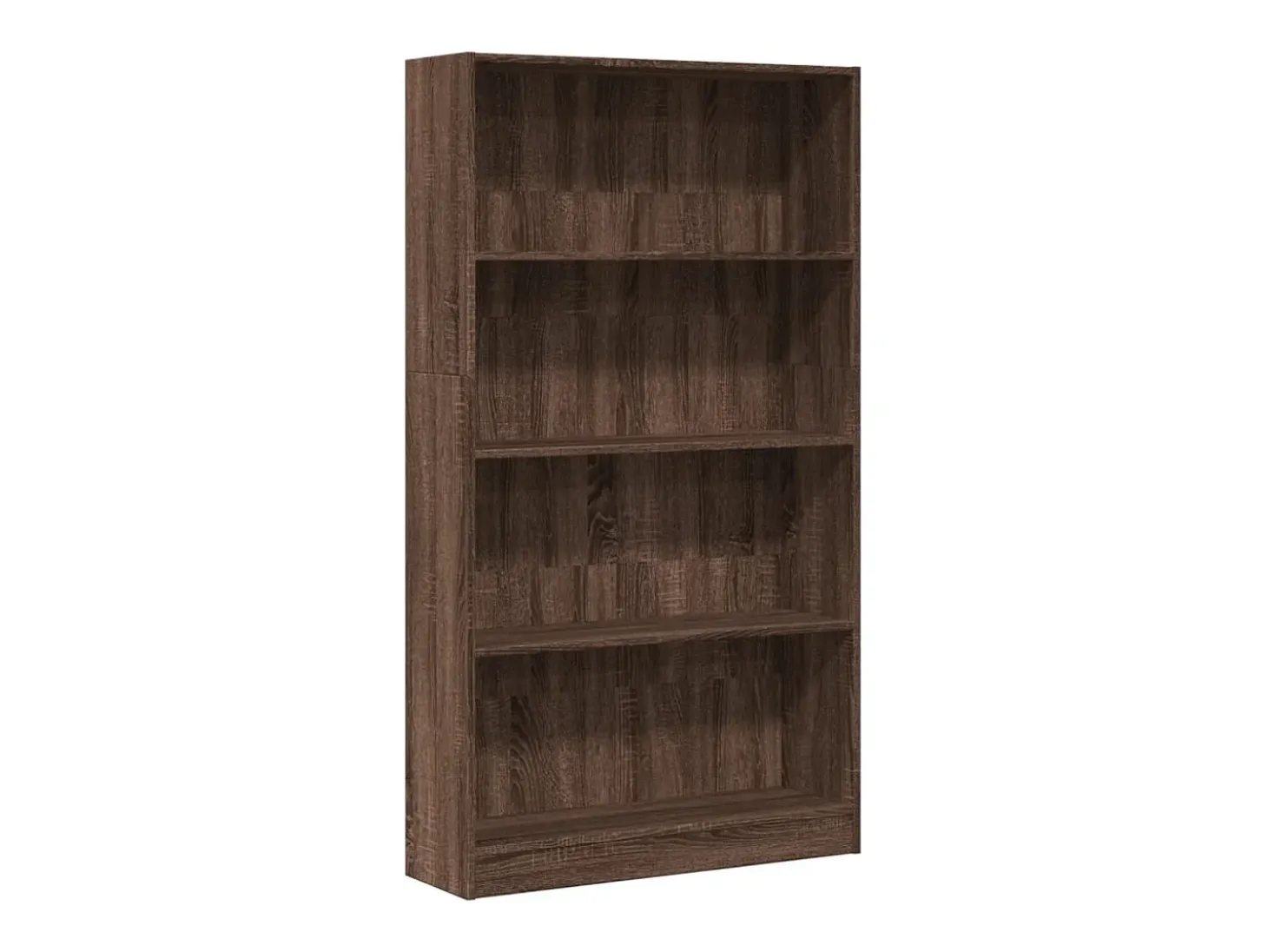 Estantería de madera de ingeniería marrón roble 80x24x143 cm