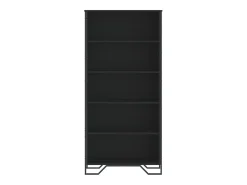 Estantería de madera de ingeniería negra 80x31x169 cm