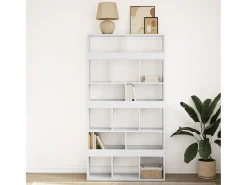Estantería de madera de ingeniería blanca 100x33x187,5 cm