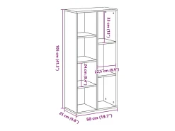 Estantería de madera de ingeniería roble ahumado 50x25x105 cm