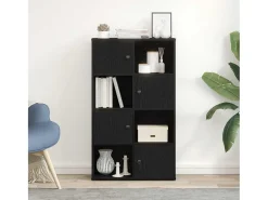 Estantería de madera de ingeniería roble negro 60x24x101,5 cm