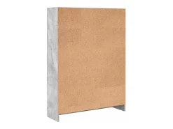 Estantería de madera de ingeniería gris hormigón 80x24x109 cm
