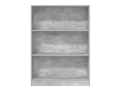 Estantería de madera de ingeniería gris hormigón 80x24x109 cm
