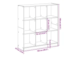 Estantería de madera de ingeniería gris hormigón 102x32x108 cm