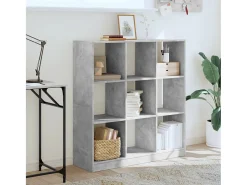 Estantería de madera de ingeniería gris hormigón 102x32x108 cm