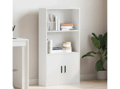 Estantería de madera de ingeniería blanca 60x24x120 cm